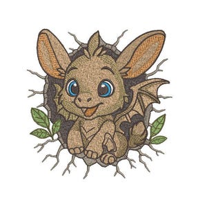 Patrón de bordado de dragón bebé descarado 2 Bordado de dragón Bordado a máquina Adorable diseño de dragón bordado Archivo digital 5 tamaños
