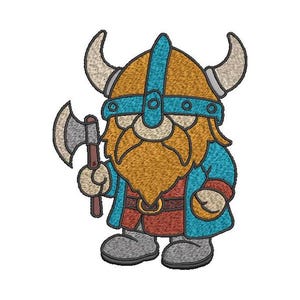 Viking Gnome  Embroidery  pattern  Embroidery Viking Gnome Machine Embroidery Adorable embroidered Viking Gnome design Digital File 5 Sizes