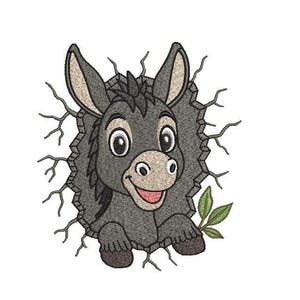 Cheeky baby donkey Embroidery  pattern  Embroidery baby donkey Machine Embroidery Adorable embroidered donkey  design  Digital File 5 Sizes