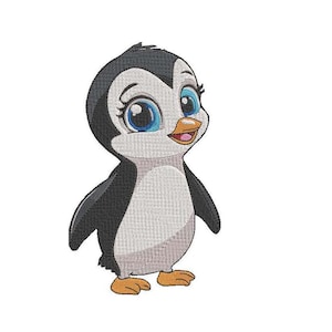 Ricamo a macchina Baby Penguin, ricamo a macchina di animali Penguin 5 dimensioni Download immediato Disegni di ricamo, design carino di pinguino