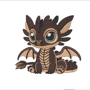 Lindo patrón de bebé dragón Diseño de bordado - Lindo bebé dragón Bordado a máquina Adorable diseño de dragón bordado Archivo digital 6 tamaños