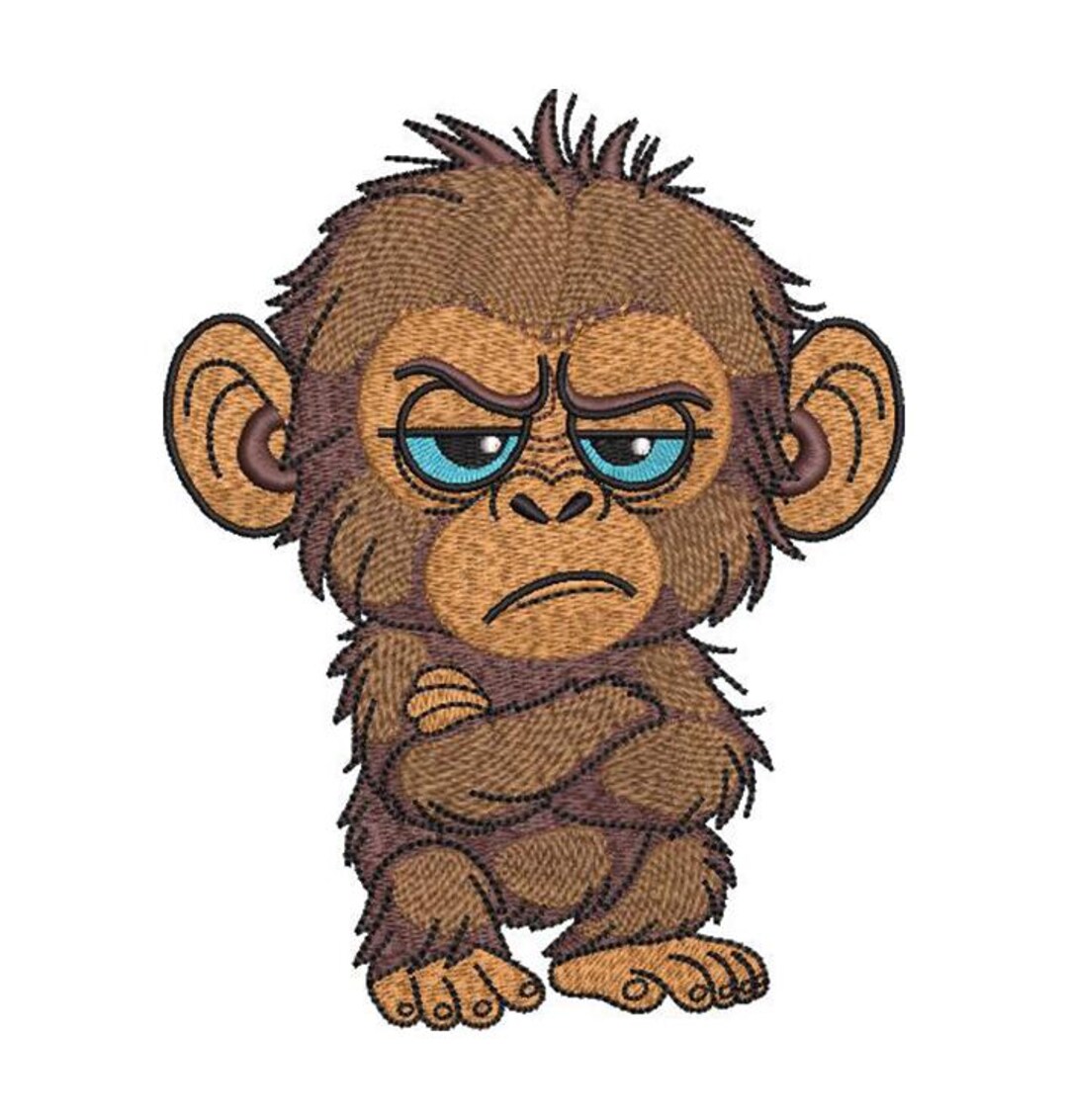 Grumpy Monkey 1 Embroidery Design Embroidery Grumpy Monkey Machine ...
