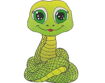 Cute Baby Snake Machine Embroidery Design, Instant Download