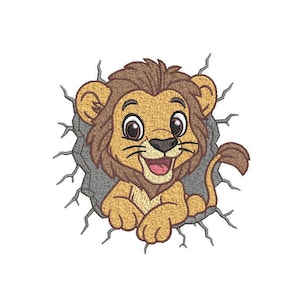 Cheeky Baby Lion Machine Embroidery Design (Digital File)
