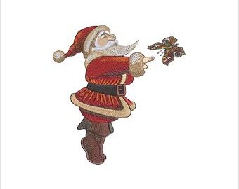 Santa butterfly 1  Machine Embroidery Design: Christmas Embroidery (Instant Download, 8 Formats, 5 Sizes)