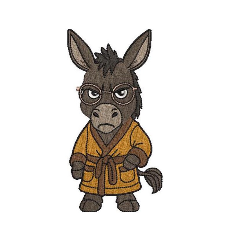 Grumpy Donkey Machine Embroidery Design: Adorable Cartoon Animal ...