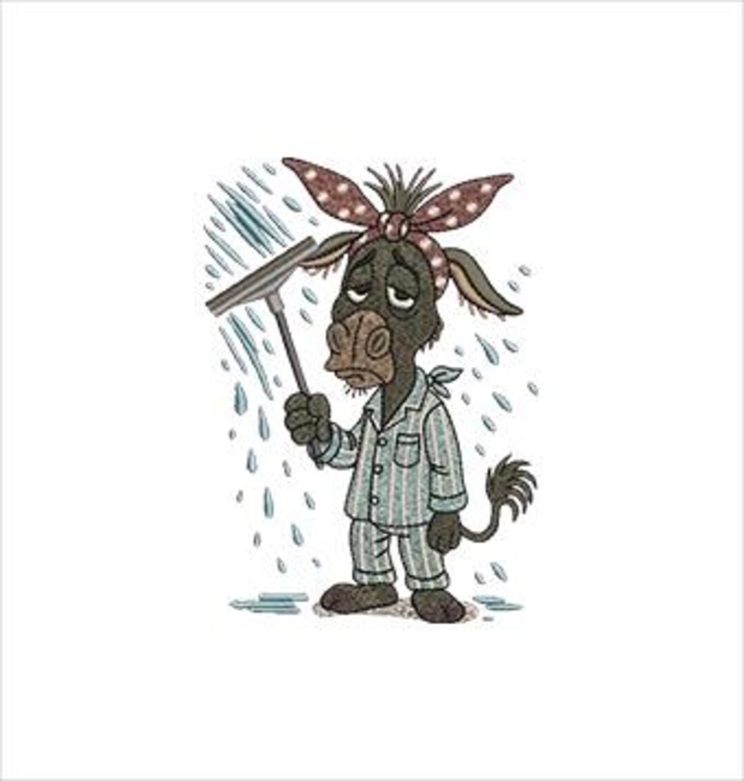 Cleaning Donkey Machine Embroidery Design: Housekeeping Animals ...