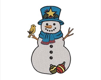 Snowman 1 Embroidery Design: Adorable Animal, 5 Sizes (Digital File)