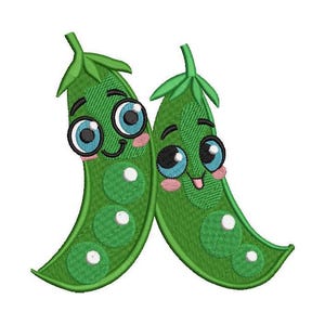 Peas in Love Machine Embroidery Design Happy Pea Pods Machine Embroidery Smiling Peas Art design Peas  Digital File 8 formats 5 Sizes!