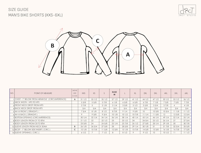 Men's Compression Shirt PDF Sewing Pattern | Rash Guard Top | XXS-6XL | A4 A0 US Letter | Digital Download image 8