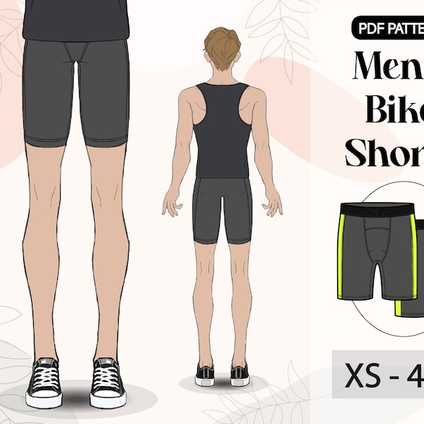 Men's Bike Shorts | Digital PDF  | Easy Sewing | XS-4XL | A4 /Letter size| 2024 Fashion Trends