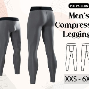 Men's Skinny Oil Glossy Leggings Base Layer Compression Pants Running  Trousers