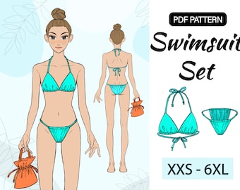 Women's Swimsuit Set | Digital PDF  | A4 /Letter size