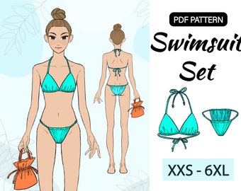 Women's Swimsuit Set | Digital PDF  | A4 /Letter size