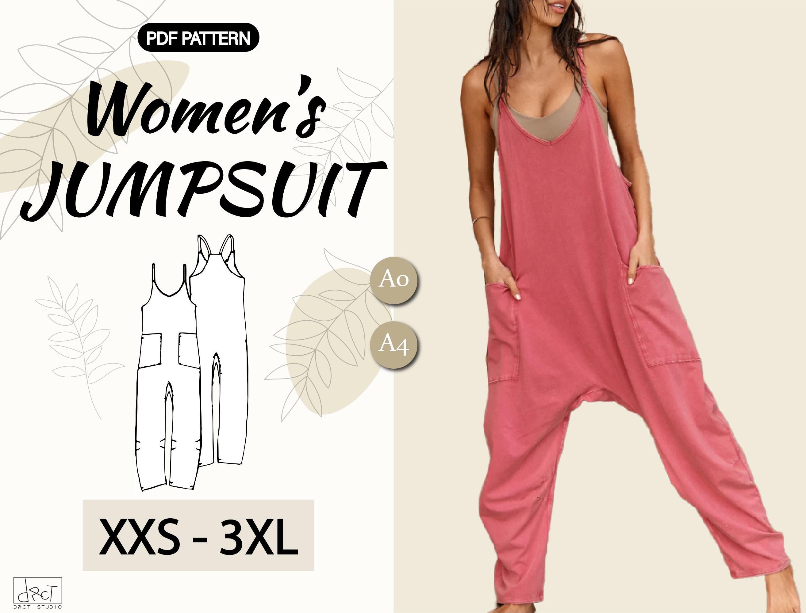 A4, A0 | Women's Jumpsuit Sewing Pattern | XXS-3XL | Women's Romper Pattern | Overall pattern | Relaxed fit | Loose trousers | Digital PDF