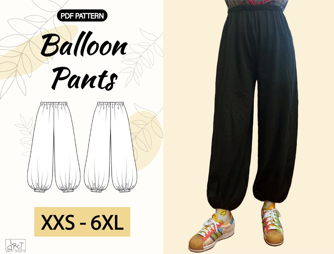 【BAON】Matheson Stitch Cotton Balloon Banding Pants Eleven Stitch Design Balloon Pants Size XL Wide Elastic