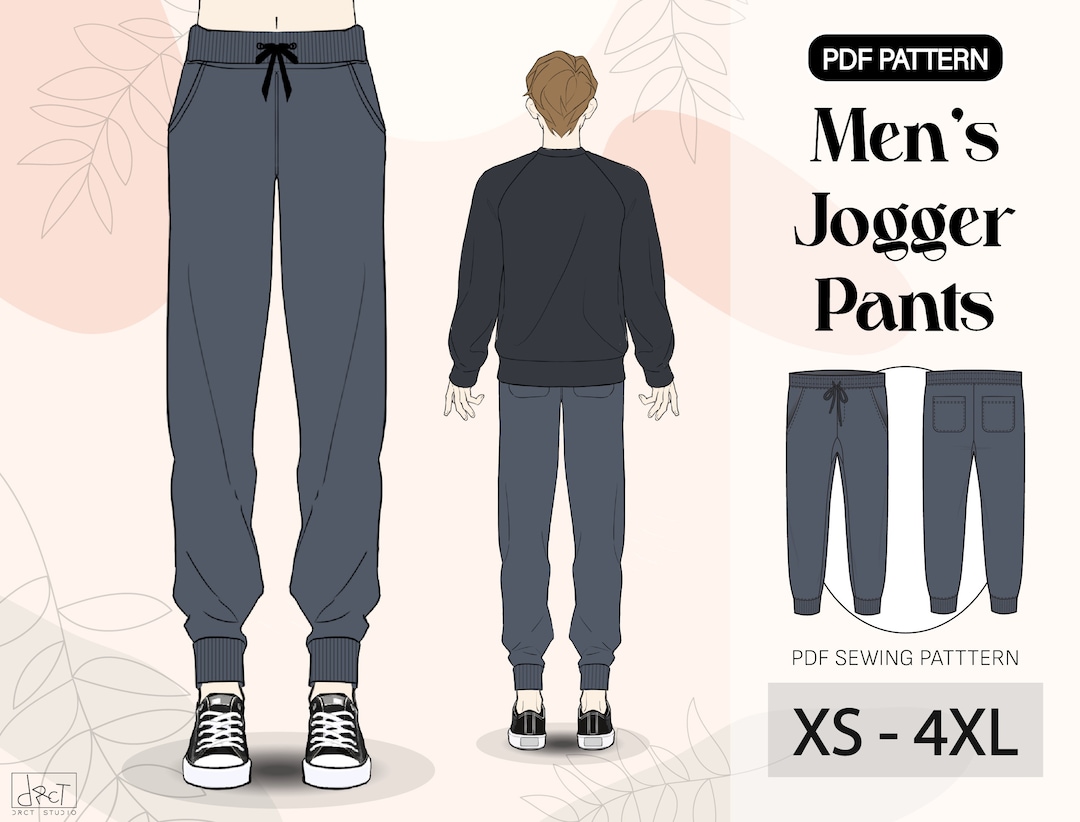 Mens Jogger Patternjogger Sewing Patternpdf A4 Patternsewing Man