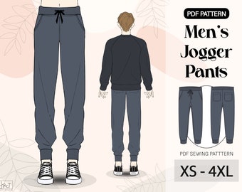 Men's Relaxed Fit Jogger Sewing Pattern (XS-4XL) (A4/A0 PDF)