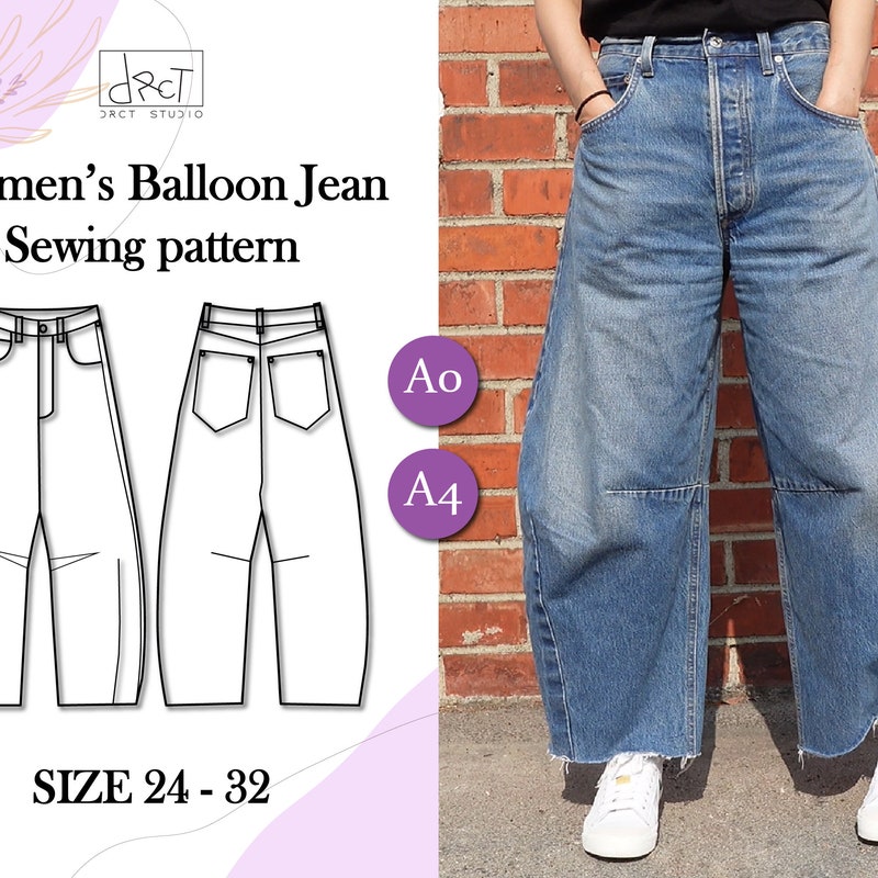 Wide Leg Balloon Jeans - Etsy