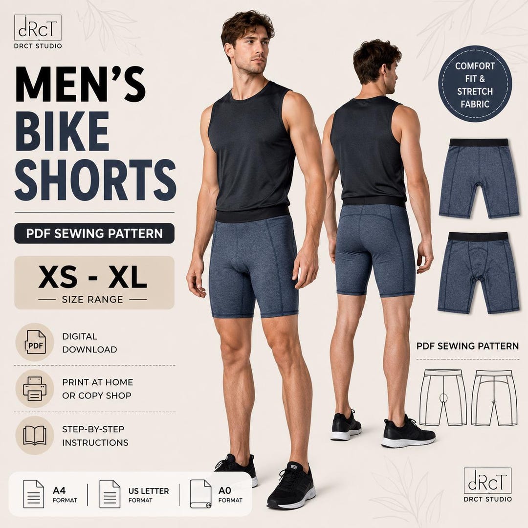 Men's Bike Shorts | PDF Sewing Pattern | XS–4XL | Activewear