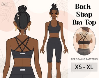 Women’s Backstrap Bra Top | PDF Sewing Pattern | XS–XL | A4 / A0 / Letter | Digital Download