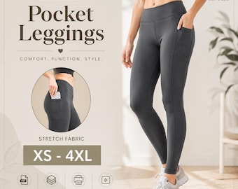Pocket Leggings Sewing Pattern | XS-4XL, Activewear (A4/A0 PDF Download)