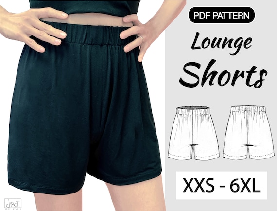 Women’s Lounge Shorts | PDF Sewing Pattern | XXS–6XL | A4 / A0 / Letter | Digital Download