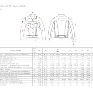 XXS-5XL Men's Basic Denim Jacket Sewing Pattern Digital PDF A4, A0 image 7