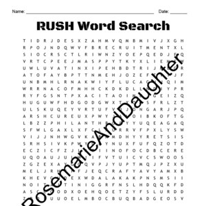 Sorority/Fraternity RUSH Word Search - No Shipping - Digital Download