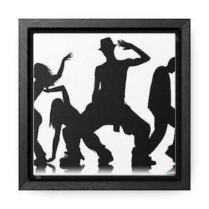 Hip Hop Dancers in Silouette, Gallery Canvas Wraps, Square Frame, Gifts for Dancers