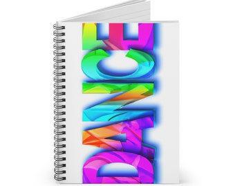 Spiral Notebook - Ruled Line - "Dance" in Vibrant Multi-Color