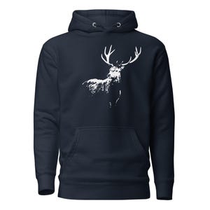 Stag Graphic Hoodie: Unisex Deer Sweatshirt