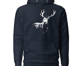 Stag Graphic Hoodie: Unisex Deer Sweatshirt