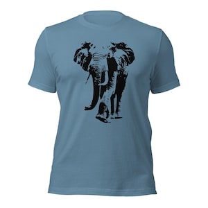 Elephant Soft Cotton Tshirt - Animal Prints - Elephant Print T-shirt - Unisex Womens Mens Cotton T-shirt