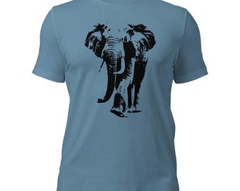 Maglietta con stampa elefante: maglietta unisex in morbido cotone