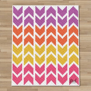 C2C Arrow Illusions Blanket Crochet Pattern | Written & Chart | Instant PDF Download