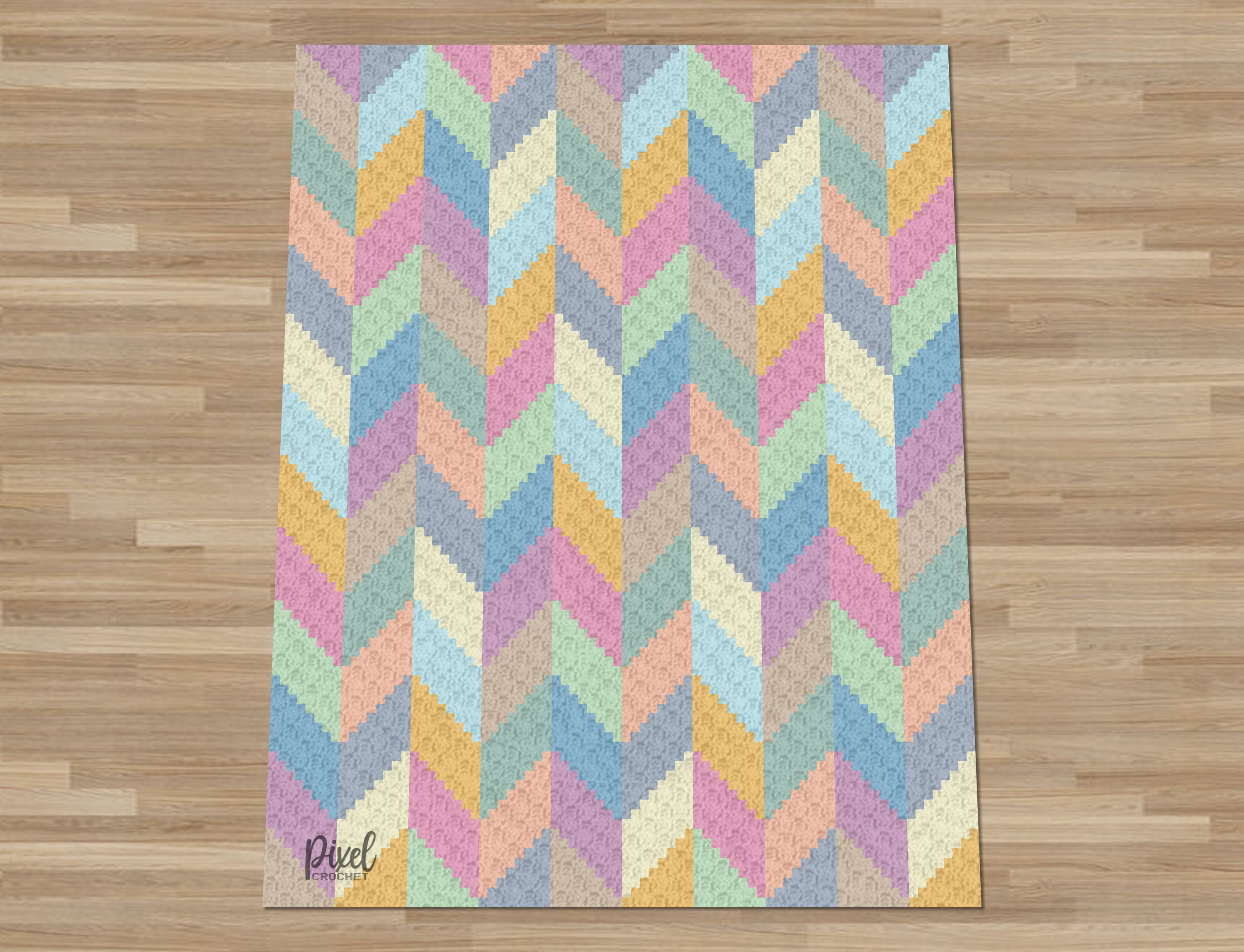 C2C Boho Inspired Herringbone Blanket Crochet Pattern Etsy