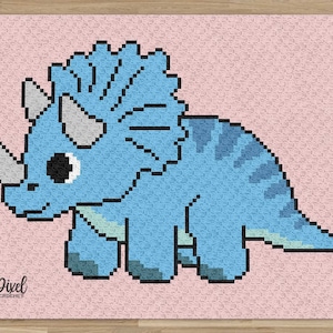 C2C Triceratops Couverture Crochet Patron