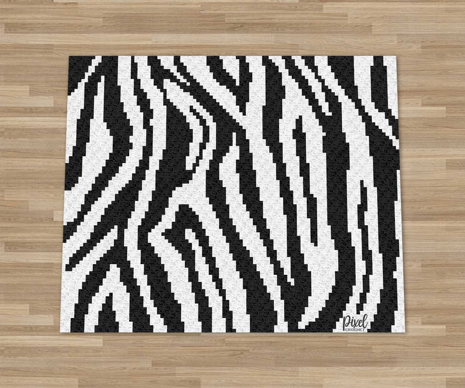 40 Zebra Crochet Patterns for Amigurumi, Blankets, Nursery Decor, and Handmade Gifts 13 C2C Zebra Print Blanket Crochet