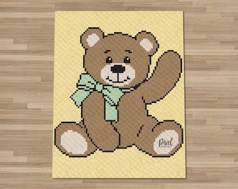 C2C Teddy Bär Decke Häkelanleitung | Geschrieben & Chart | Sofort PDF Download