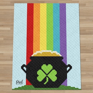 C2C Pot of Gold St Patrick&#39;s Day Blanket Crochet Pattern