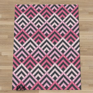 C2C Hübsche Pink Peaks Decke Häkelanleitung