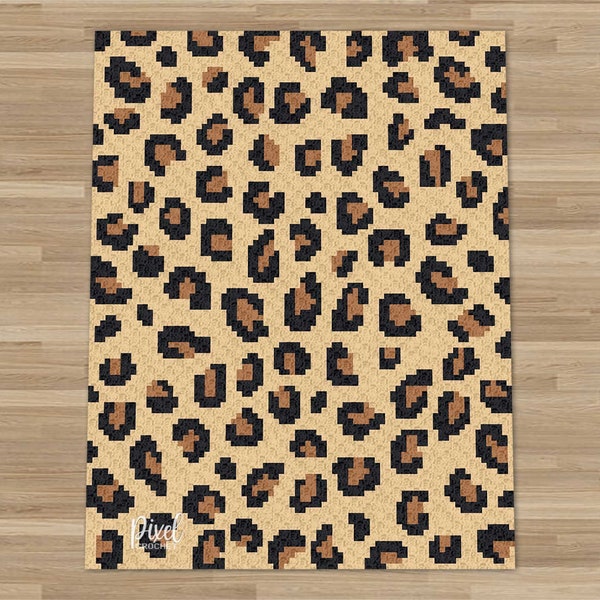 C2C Leopard Print Blanket Crochet Pattern