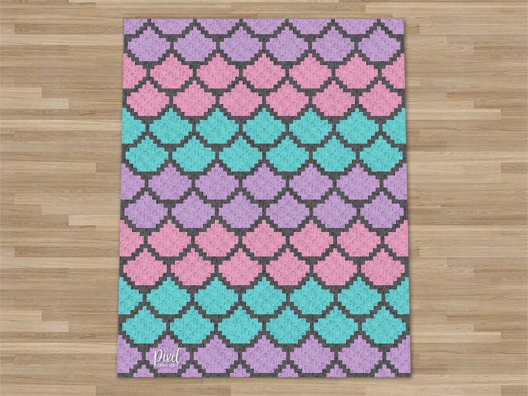 C2C Mermaid Scales Blanket Crochet Pattern Etsy