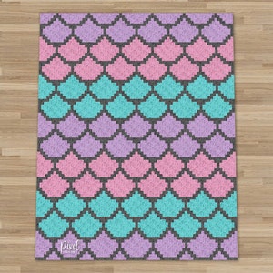 C2C Mermaid Scales Blanket Crochet Pattern