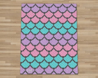 C2C Mermaid Scales Blanket Crochet Pattern