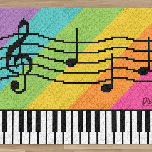 C2C Piano Keys Blanket Crochet Pattern