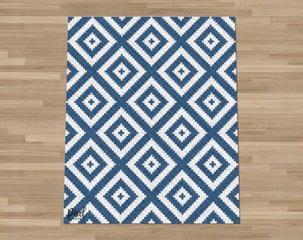 C2C Diamond Blues Blanket Crochet Pattern