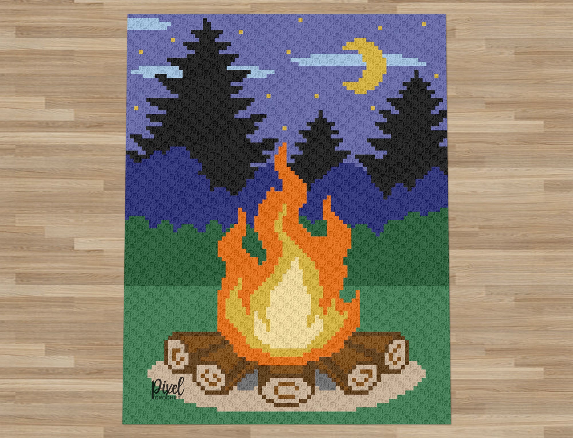 C2C Campfire Blanket Crochet Pattern Etsy Canada