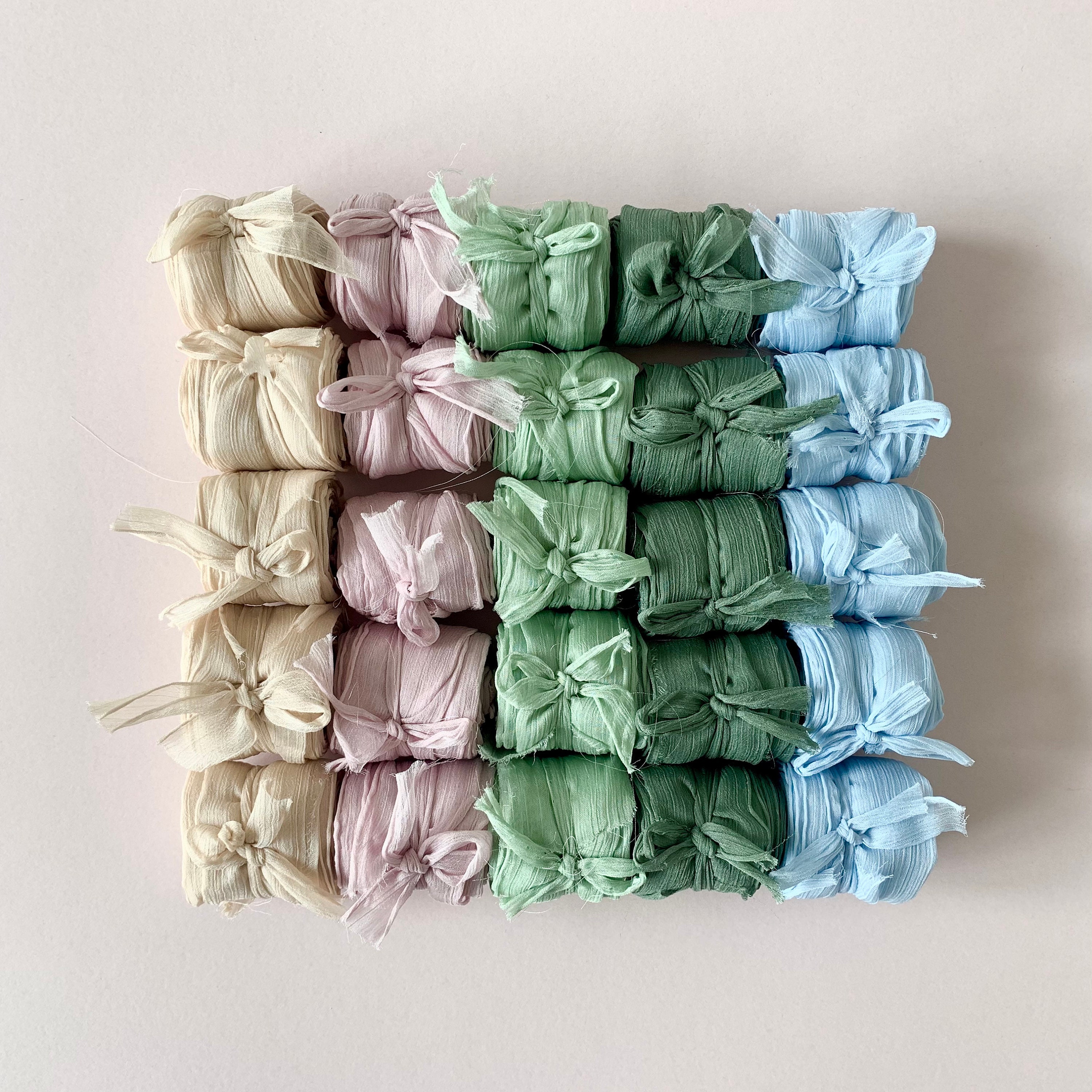 CHUQING - Nastro in chiffon per matrimoni, con frange, 3 rotoli da 3,8 cm x 6,3 m